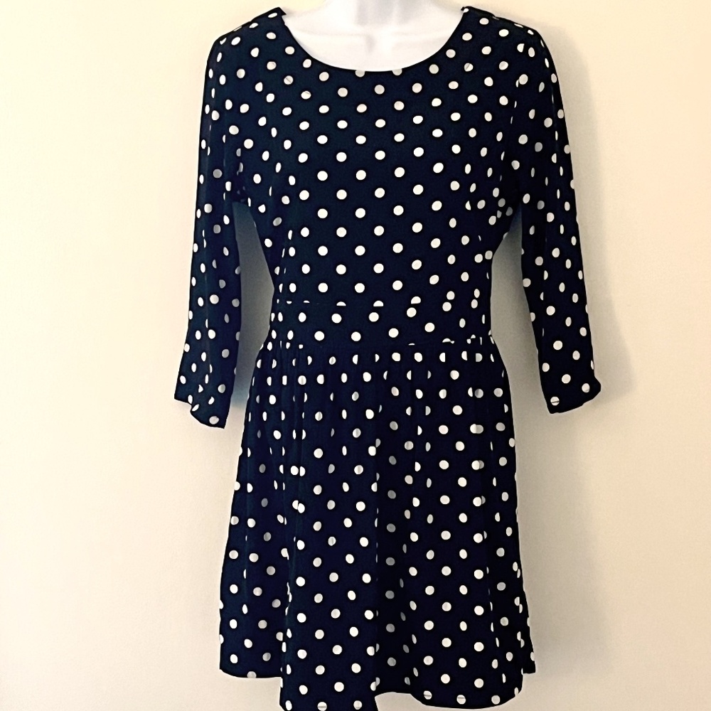 Freebird black and white polka dot dress, size small